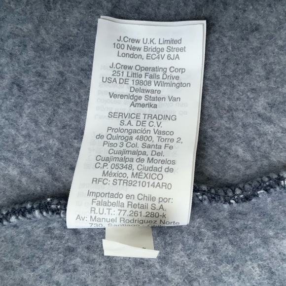 J. CREW Navy Herringbone Turtleneck Sweater Navy Blue White Large - Picture 8 of 10